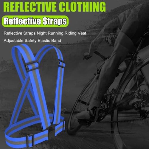 High Visibility Reflective Safety Jacket Reflective Straps Vest Traffic Night Work Running Cycling Protective Clothing