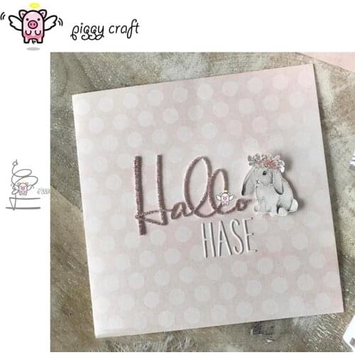 Piggy Craft metal cutting dies cut die mold German hello letter Scrapbook paper craft album card punch knife art cutter die