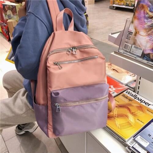 Panelled Women Backpack Large capacity School Bags For Teenagers Girls laptop bagpack Book bag Daypack nylon female travel bag