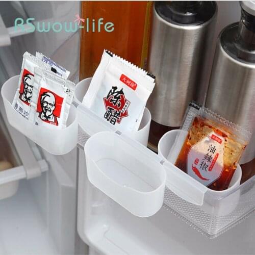 1/2/3/4pcs Refrigerator Storage Box Kitchen Accessories Hidden Storage Holder Shelf Sauce Bag Mustard Rack Vinegar Organizer