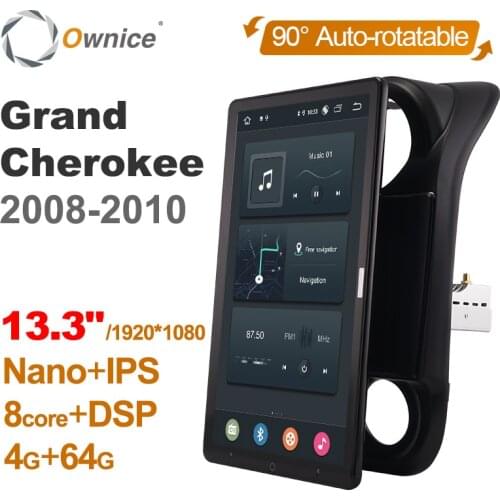 13.3 Inch 1920*1080 Ownice 1 Din Android 10.0 Car Radio for Jeep Compass 1 MK 2009 - 2015 GPS Auto Audio System Auto Rotatable