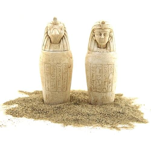 2 Adet Antik Mısır Küp Ev Dekoru Mısır Tanrıları Horus Tutankhamun Takı Kutusu