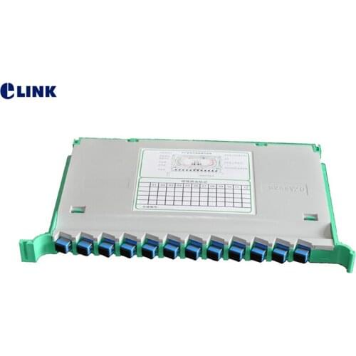 2pcs 12 core Integrative splice tray with SC adapter and SC pigtals SM ftth optical fibre cassette box for 19" Cabinet ELINK