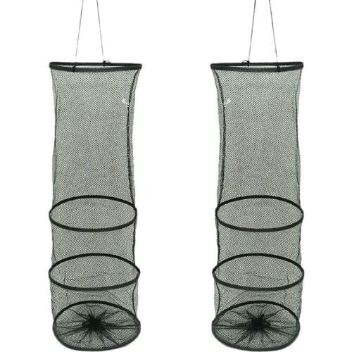 3 Layers Collapsible Fishing Basket Dip Net Fishing Cage to Keep Fish Alive in the Water Fishing Accessories Tool
