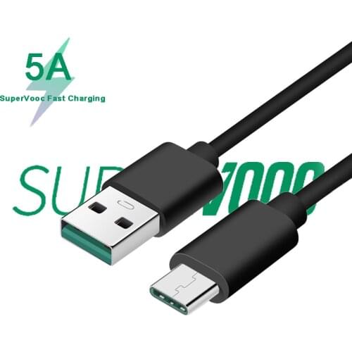 5A SUPERVOOC Type-C Fast Charging Cable For OPPO A53 A93 A92 F17 Pro Reno 4 3 OnePlus 8T Nord 1+8 Pro 1+7TPro 1+7 1+6T XIAOMI
