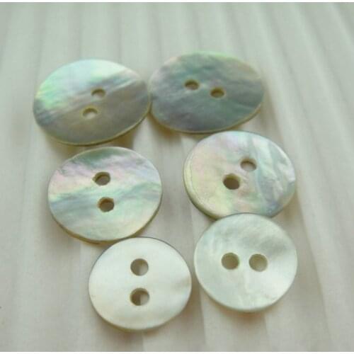 9mm - 25mm 50PCs Natural Shell Sewing Buttons Color Mother of Pearl MOP Round Shell Button 2-Holes for T-shirt Clothing Decor