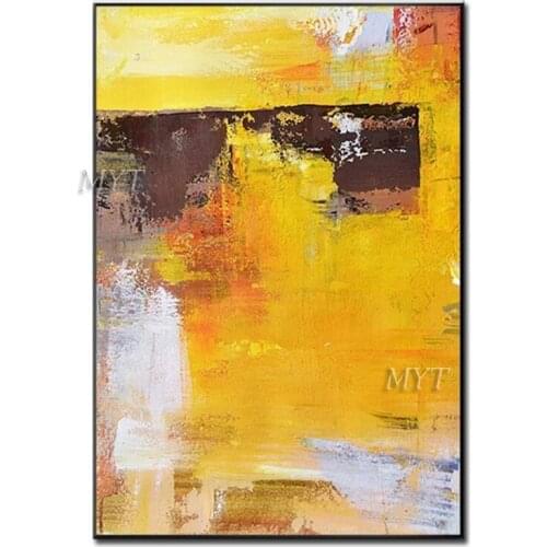 Yellow Tone Landscape Abstract Oil Painting Wall Art Home Decor Picture Modern Oil Painting On Canvas 100% Handpainted No Framed