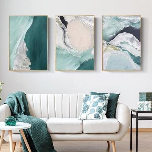 Modern Style Canvas Print Green Texture Painting Contemporary Art Living Room Decoration Picture Minimalism Abstract Wall Poster