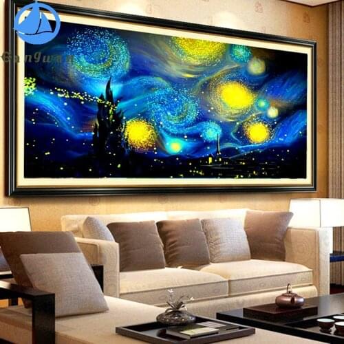 Diamond Embroidery,Van Gogh Starry Sky diamond mosaic Full rhinestone Diamond painting cross stitch,handicraft gift puzzle decor