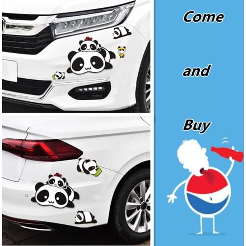 Car Sticker Animal 3D Funny Simulation Panda Vinyl Decal Stickers Motorcycle Decoration Auto Cartoon Decals Car Accessories