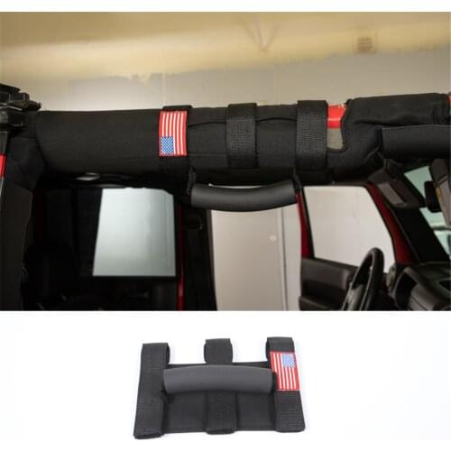 Car Roll Bar Grab Handles Grip Handle Accesories for Jeep Wrangler TJ JK JL Gladiator JT 1997+ Elastic Sponge Oxford Cloth