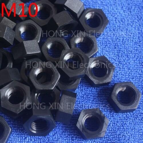M10 1 pcs black nylon hex nut 10mm plastic nuts Meet RoSH standards Hexagonal PC Electronic accessories Tools etc high-quality