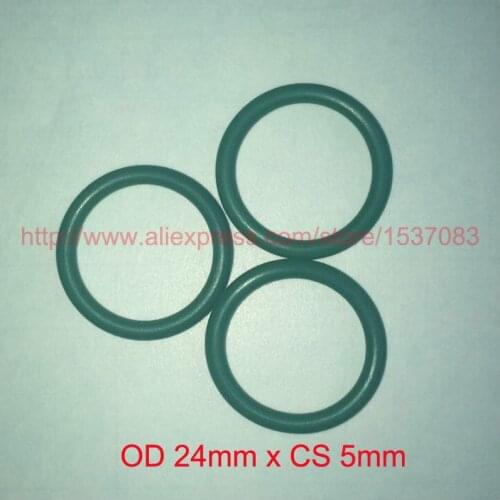 OD 24mm x CS 5mm green FKM fpm rubber-seal-ring oring o ring