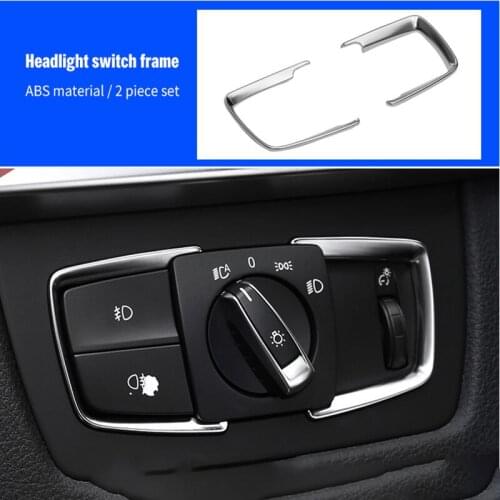 For BMW X5 F15 2014-2018 ABS chrome Headlight switch frame 2pcs