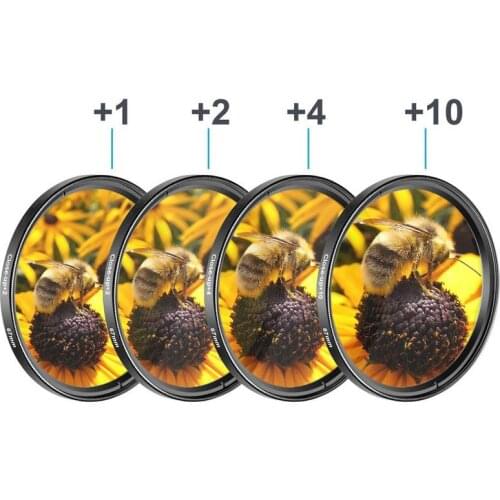 For Canon Nikon Sony Cameras 4 in 1 Macro Close Up Lens Filter +1+2+4+10 Kit 49mm 52mm 55mm 58mm 62mm 67mm 72mm 77mm