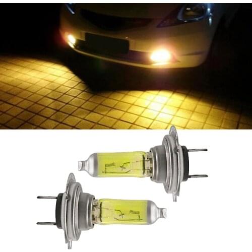 2Pcs H7 Halogen Headlight 100W Car Fog Light Bulbs 3200-3500K Yellow Golden Auto Hlogen Light Source External Lights Bulbs