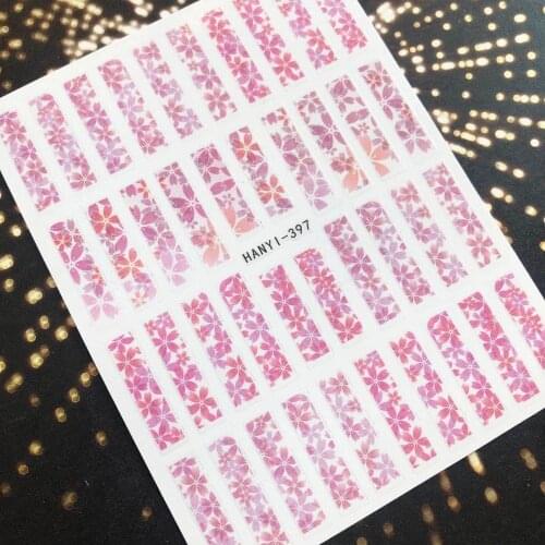 HANYI-397 NEWEST JAPAN sakura pink flower SPRING DESIGNS flower 3d nail art stickers decal template diy nail tool decorations