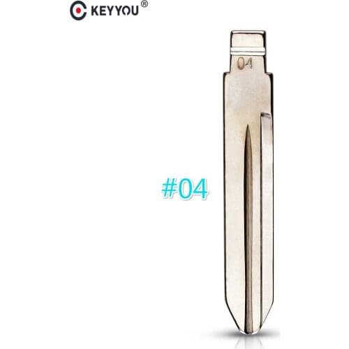 KEYYOU 10 pcs/lot Metal Blank Uncut Flip KD Remote Key Blade Type #04 for Chrysler 300C Cherokee/ Jeep / Dodge Car Key Blade