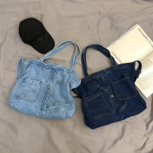 Fashion Denim Material Women Handbag High Quality Portable Girls Shoulder Bag Big Capacity School Shopping Bag for Teenager