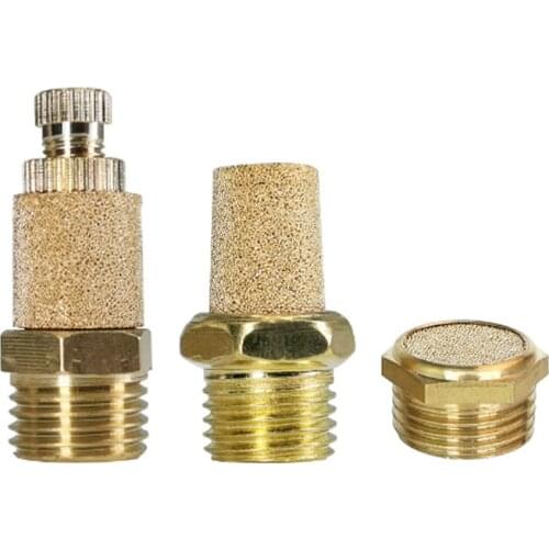 M5 1/8" 1/4" 3/8" 1/2" 1" Pneumatic Brass Exhaust Muffler BSL BSP External Thread For Air Noise Adjustable Muffler Filter Length