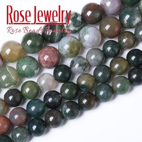 Natural Stone Indian Agates Round Beads For Jewelry Making 4 6 8 10 12 14 mm Spacer Bead For Women Bracelet Wholesale