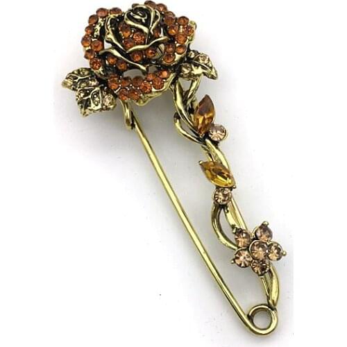 New Fashion Big Crystal Rhinestone Cardigan Scarf Shawl Buckle Hijab Pins Jewelry Brooches For Women