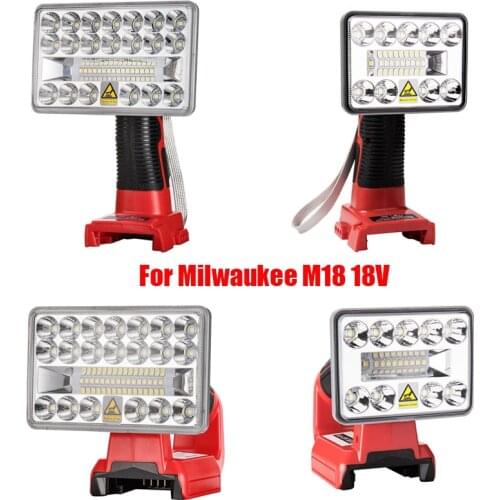 Newest for Milwaukee M18 18V Li-Ion Battery Portable LED Lamp Indoor Outdoors Work Light High Quality with USB Outdoor Lighting