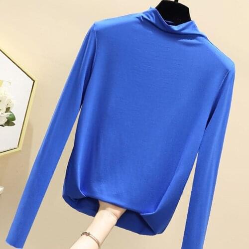 2020 new high-neck womens high-neck womens autumn and winter slim plus size blouse blusas mujer de moda blouse