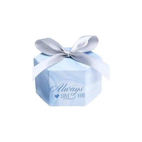New Marbling style Candy Boxes "Always Love You "Tex Wedding Favor and Gift Box Baby Shower Paper Chocolate Boxes Packaging Box