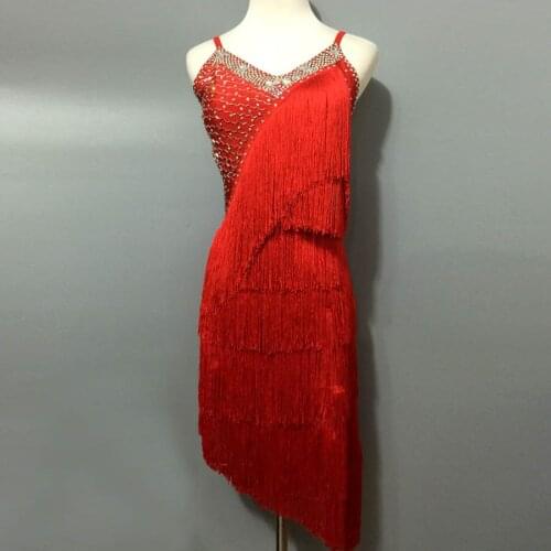 New style latin dance costume sexy stones tassel latin dance dress for women latin dance competition dresses A50 S-4XL