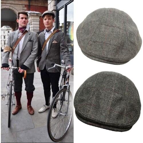 Autumn Winter Men Hats Berets British Western Style Wool Advanced Flat Ivy Cap Classic Vintage Beret Cap Size S-XL BLM217