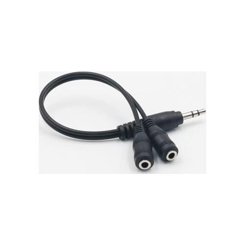 3.5 mm Headphone Earphone Audio Cable Micphone Y Splitter Adapter 1 Female to 2 male Connected Cord to Laptop