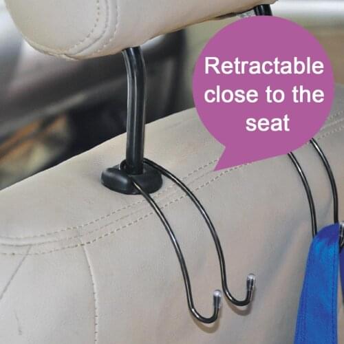 Durable 2Pcs Universal Car Back Seat Hanging Hooks Headrest Hanger Bag Organizer Holder Multi-Purpose Hooks Bag Organizer