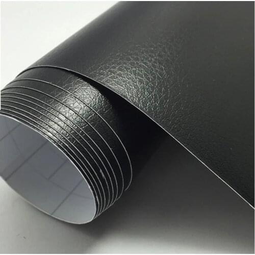 Premium Black Leather Pattern PVC Adhesive Vinyl Film Stickers For Auto Car Body Internal Decoration Vinyl Wrap Car leather film
