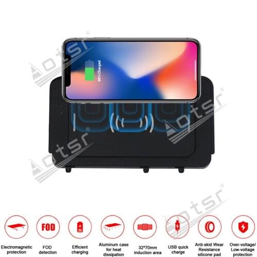 QI car Infrared wireless charger For Volkswagen Teramont/Phideon 2016-2018 Wireless Charging Car Phone Holder for iphone/Samsung