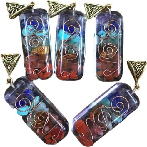 Seven chakra Necklace ogonite chakela crystal semi precious stone seven chakra Pendant chakra pendant bridesmaids gifts