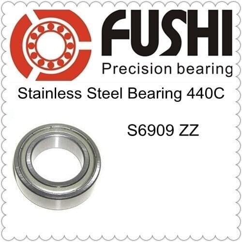 S6909ZZ Bearing 45*68*12 mm ( 5PCS ) ABEC-1 440C S 6909 Z ZZ S6909 Stainless Steel S6909Z Ball Bearings