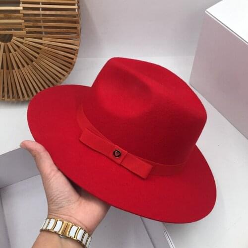 Europe and the United States of new fund Panama autumn winters is red hat festival jazz fashion hat dance female Fedora