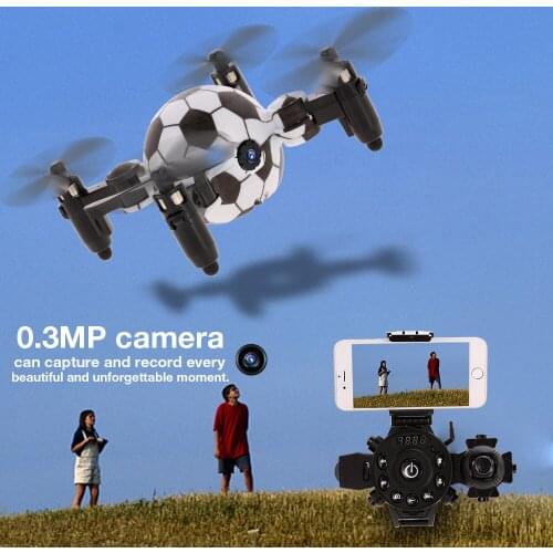 Mini Football Foldable Flying Aircraft Childrens Toys 2.4G Watch Remote Control Drone with Camera hd RC soccer Quadcopter toy
