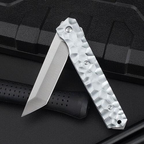 Aluminum Alloy Folding Knife High Hardness Stainless Steel Sharp Folding Knife Bearing Camping Tactical Knife Fruit Knife