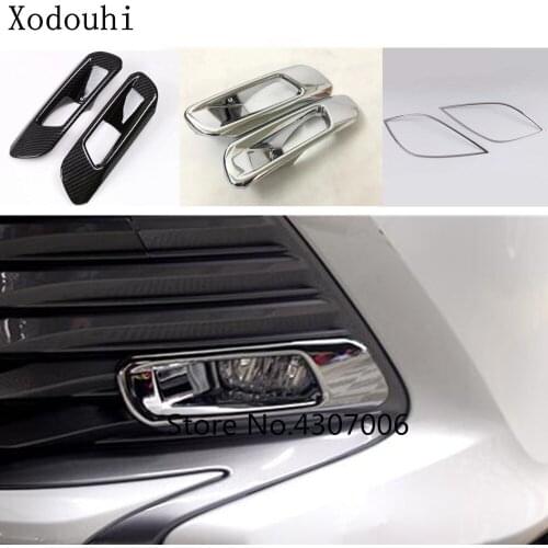 Car Styling Body Front Fog Light Lamp Frame Stick Styling Cover Trim 2pcs For Toyota New Camry XV70 2017 2018 2019 2020 2021