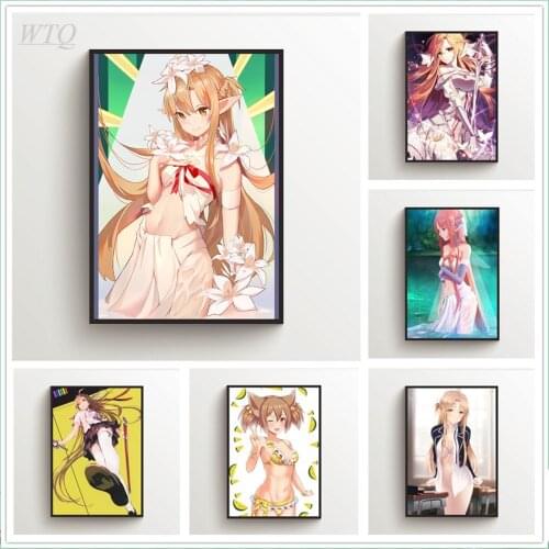 Sword Art Online Asuna Silica Anime Posters Canvas Painting Wall Decor Posters Wall Poster Room Decor Wall Art Picture Home Deco
