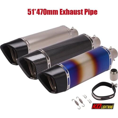 38-51mm Universal Exhaust Pipe Muffler End Tip System Baffles Silencer Removable DB Killer For Motorcycle ATV Stainless Steel