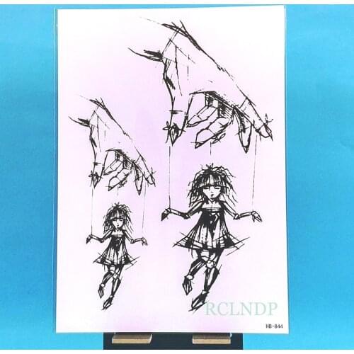 Waterproof Temporary Tattoo Sticker String puppet Doll tatto stickers flash tatoo fake tattoos for women