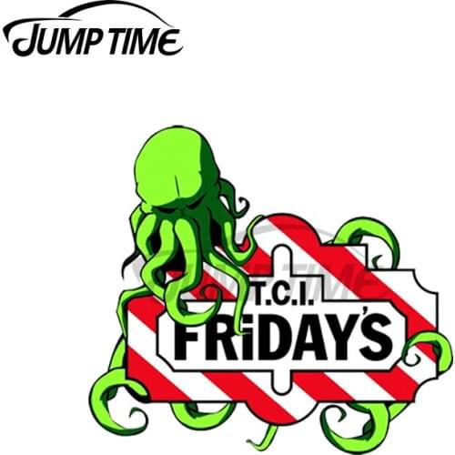 Jump Time 13 x 8.5cm For Thank CthulhuIts Fridays Car Sticker Occlusion Scratch Personality Motorcycle Car Accessories Decal