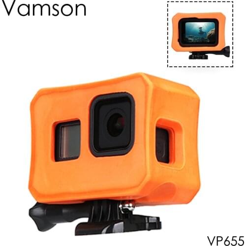 Vamson Protective Sleeve Case Protective for Gopro Hero 8 Accessories Float Anti-sinking Protective Buoyancy Orange Shell VP655