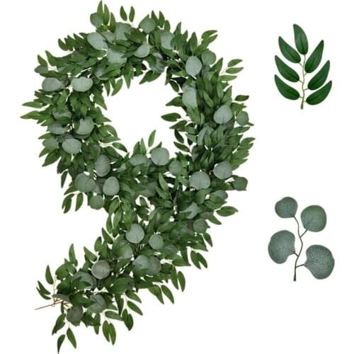 1 Pc Artificial Eucalyptus Leaf Garland Vines Rattan Handmade Greenery Wedding Backdrop Arch Wall Decoration