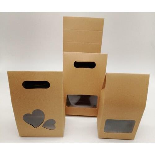 100pcs Paper Jewelry Bag Kraft Paper Bags For Gifts Tea Wedding Packing Bags Paper Display Storage Paper Gift Bags With Handles