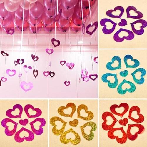 100Pcs Laser Sequin Double Love Balloon Pendant is Used For Proposal Romantic Wedding Room Birthday Scene Party Decoration