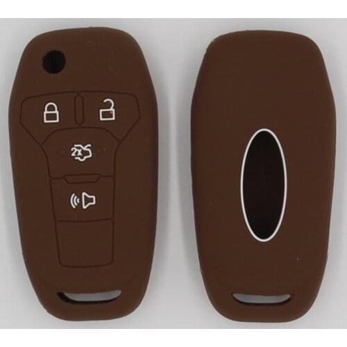 3PC Silicone Car Key Fob Cover Holder Case Set for Ford EcoSport Fusion Mondeo EVEREST Escape Flip Folding Protect